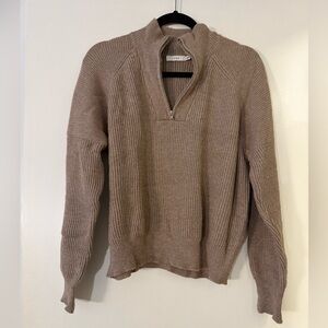 Brown Zip Up Sweater 1/4 Zip